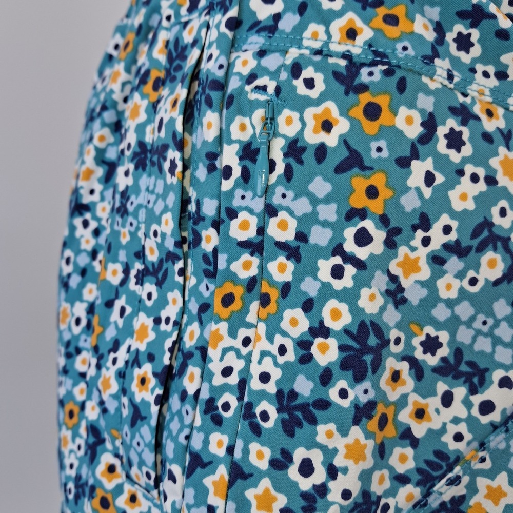 Birddogs Gym Shorts Men Medium Teal Floral Liner Drawstring Zipper Pockets 7in - Picture 4 of 16